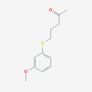 molecular formula C12H16O2S B13488031 5-((3-Methoxyphenyl)thio)pentan-2-one 