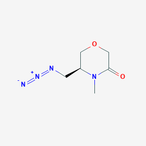 molecular formula C6H10N4O2 B13488033 (5S)-5-(azidomethyl)-4-methylmorpholin-3-one 