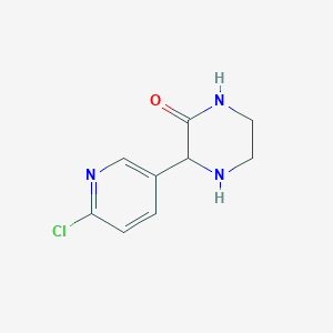 molecular formula C9H10ClN3O B13488041 3-(6-Chloro-3-pyridinyl)-2-piperazinone 