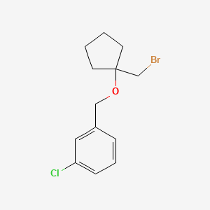 1-(((1-(Bromomethyl)cyclopentyl)oxy)methyl)-3-chlorobenzene