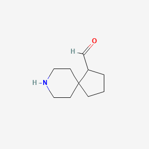 molecular formula C10H17NO B13488087 8-Azaspiro[4.5]decane-1-carbaldehyde 