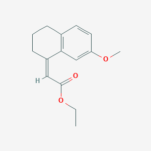 molecular formula C15H18O3 B13488122 ethyl 2-[(1E)-7-methoxy-1,2,3,4-tetrahydronaphthalen-1-ylidene]acetate 