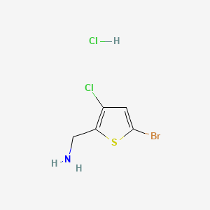 molecular formula C5H6BrCl2NS B13488157 1-(5-Bromo-3-chlorothiophen-2-yl)methanamine hydrochloride 