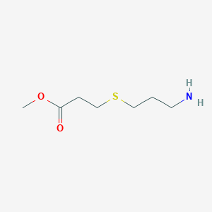 molecular formula C7H15NO2S B13488165 Methyl 3-((3-aminopropyl)thio)propanoate 