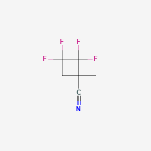 molecular formula C6H5F4N B13488183 2,2,3,3-Tetrafluoro-1-methylcyclobutane-1-carbonitrile 