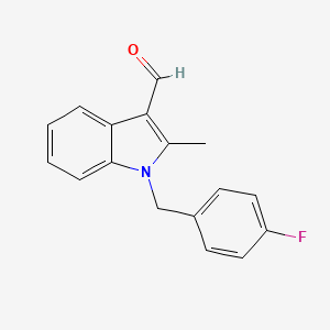 molecular formula C17H14FNO B1348824 1-(4-Fluorobenzyl)-2-methyl-1H-indole-3-carbaldehyde CAS No. 332922-15-3