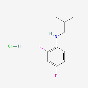 4-fluoro-2-iodo-N-(2-methylpropyl)aniline hydrochloride