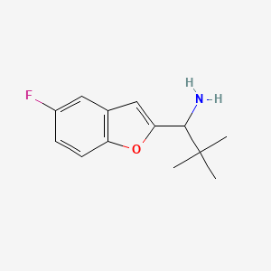 molecular formula C13H16FNO B13488254 1-(5-Fluorobenzofuran-2-yl)-2,2-dimethylpropan-1-amine 