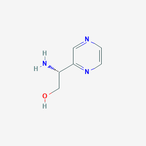 molecular formula C6H9N3O B13488349 (R)-2-Amino-2-(pyrazin-2-yl)ethanol 