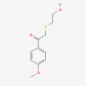 molecular formula C11H14O3S B13488389 2-((2-Hydroxyethyl)thio)-1-(4-methoxyphenyl)ethan-1-one 