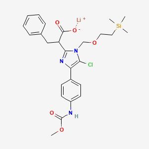 molecular formula C26H31ClLiN3O5Si B13488404 lithium(1+) 2-(5-chloro-4-{4-[(methoxycarbonyl)amino]phenyl}-1-{[2-(trimethylsilyl)ethoxy]methyl}-1H-imidazol-2-yl)-3-phenylpropanoate 