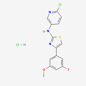 molecular formula C15H12Cl2FN3OS B13488412 6-chloro-N-[4-(3-fluoro-5-methoxyphenyl)-1,3-thiazol-2-yl]pyridin-3-amine hydrochloride 