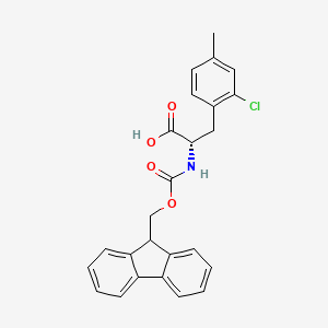 molecular formula C25H22ClNO4 B13488420 (2S)-3-(2-chloro-4-methylphenyl)-2-({[(9H-fluoren-9-yl)methoxy]carbonyl}amino)propanoic acid 