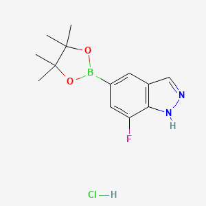 7-fluoro-5-(4,4,5,5-tetramethyl-1,3,2-dioxaborolan-2-yl)-1H-indazole hydrochloride