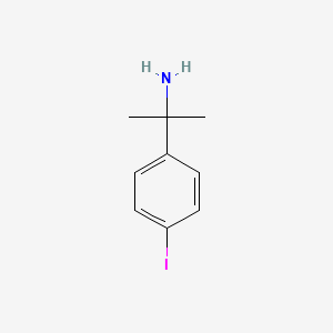 molecular formula C9H12IN B13488468 2-(4-Iodophenyl)propan-2-amine 