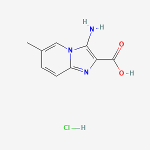 molecular formula C9H10ClN3O2 B13488470 3-Amino-6-methylimidazo[1,2-a]pyridine-2-carboxylic acid hydrochloride 