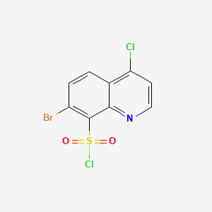 molecular formula C9H4BrCl2NO2S B13488487 7-Bromo-4-chloroquinoline-8-sulfonyl chloride 