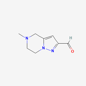 molecular formula C8H11N3O B13488492 5-methyl-4H,5H,6H,7H-pyrazolo[1,5-a]pyrazine-2-carbaldehyde 