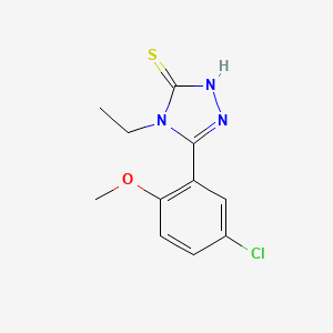 molecular formula C11H12ClN3OS B1348851 5-(5-氯-2-甲氧基苯基)-4-乙基-4H-1,2,4-三唑-3-硫醇 CAS No. 369394-90-1