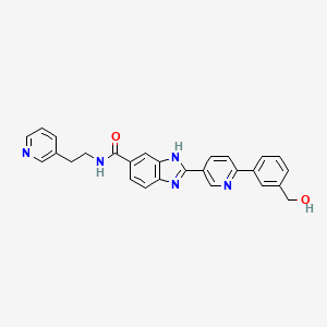 molecular formula C27H23N5O2 B13488534 2-{6-[3-(hydroxymethyl)phenyl]pyridin-3-yl}-N-[2-(pyridin-3-yl)ethyl]-1H-1,3-benzodiazole-5-carboxamide 