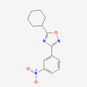 molecular formula C14H15N3O3 B1348855 5-Cyclohexyl-3-(3-nitrophenyl)-1,2,4-oxadiazole CAS No. 442571-86-0