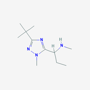 molecular formula C11H22N4 B13488573 1-(3-(Tert-butyl)-1-methyl-1h-1,2,4-triazol-5-yl)-N-methylpropan-1-amine 