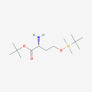 molecular formula C14H31NO3Si B13488642 tert-butyl (2R)-2-amino-4-[(tert-butyldimethylsilyl)oxy]butanoate CAS No. 149967-10-2