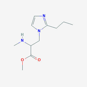 molecular formula C11H19N3O2 B13488687 Methyl 2-(methylamino)-3-(2-propyl-1h-imidazol-1-yl)propanoate 