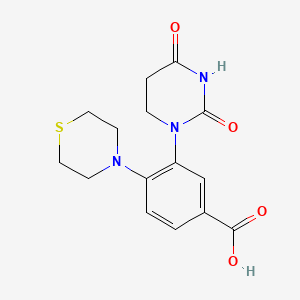 molecular formula C15H17N3O4S B13488705 3-(2,4-Dioxohexahydropyrimidin-1-yl)-4-thiomorpholino-benzoic acid 