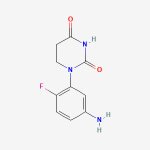 molecular formula C10H10FN3O2 B13488734 1-(5-Amino-2-fluoro-phenyl)hexahydropyrimidine-2,4-dione 