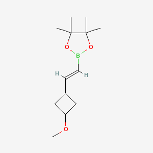 molecular formula C13H23BO3 B13488796 2-(2-(3-Methoxycyclobutyl)vinyl)-4,4,5,5-tetramethyl-1,3,2-dioxaborolane 