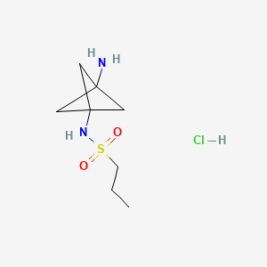 molecular formula C8H17ClN2O2S B13488801 N-{3-aminobicyclo[1.1.1]pentan-1-yl}propane-1-sulfonamide hydrochloride 