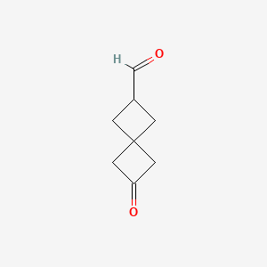 molecular formula C8H10O2 B13488837 6-Oxospiro[3.3]heptane-2-carbaldehyde 