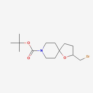 molecular formula C14H24BrNO3 B13488846 Tert-butyl 2-(bromomethyl)-1-oxa-8-azaspiro[4.5]decane-8-carboxylate 