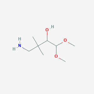 molecular formula C8H19NO3 B13488868 4-Amino-1,1-dimethoxy-3,3-dimethylbutan-2-ol 