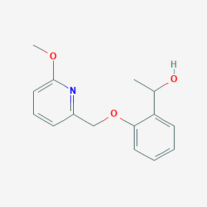 molecular formula C15H17NO3 B13488878 1-(2-((6-Methoxypyridin-2-yl)methoxy)phenyl)ethan-1-ol 