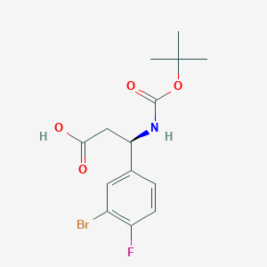 (R)-3-(3-Bromo-4-fluorophenyl)-3-((tert-butoxycarbonyl)amino)propanoic acid