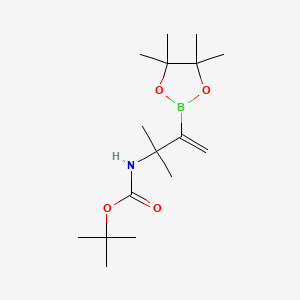 molecular formula C16H30BNO4 B13488945 tert-Butyl (2-methyl-3-(4,4,5,5-tetramethyl-1,3,2-dioxaborolan-2-yl)but-3-en-2-yl)carbamate 