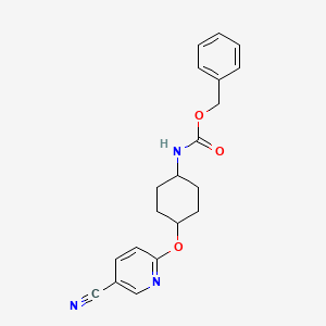 molecular formula C20H21N3O3 B13488954 benzyl N-{4-[(5-cyanopyridin-2-yl)oxy]cyclohexyl}carbamate 