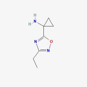 molecular formula C7H11N3O B13488976 1-(3-Ethyl-1,2,4-oxadiazol-5-yl)cyclopropanamine 