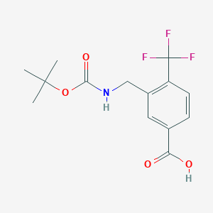 3-({[(Tert-butoxy)carbonyl]amino}methyl)-4-(trifluoromethyl)benzoic acid