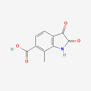 molecular formula C10H7NO4 B13489019 7-Methyl-2,3-dioxo-2,3-dihydro-1H-indole-6-carboxylic acid 