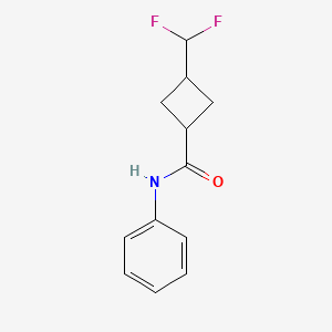 molecular formula C12H13F2NO B13489024 (1s,3s)-3-(difluoromethyl)-N-phenylcyclobutane-1-carboxamide 