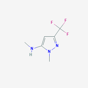 molecular formula C6H8F3N3 B13489064 N,1-dimethyl-3-(trifluoromethyl)-1H-pyrazol-5-amine 