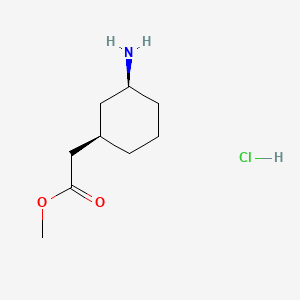 molecular formula C9H18ClNO2 B13489069 rac-methyl 2-[(1R,3S)-3-aminocyclohexyl]acetate hydrochloride, cis 