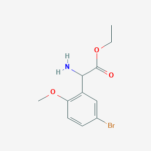 molecular formula C11H14BrNO3 B13489079 Ethyl 2-amino-2-(5-bromo-2-methoxyphenyl)acetate 