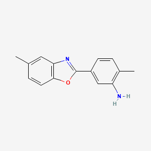 molecular formula C15H14N2O B1348909 2-Methyl-5-(5-methyl-1,3-benzoxazol-2-yl)aniline CAS No. 293737-74-3