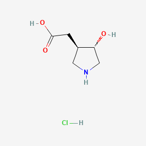 rac-2-[(3R,4S)-4-hydroxypyrrolidin-3-yl]acetic acid hydrochloride