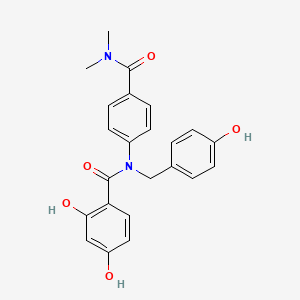 N-[4-(dimethylcarbamoyl)phenyl]-2,4-dihydroxy-N-[(4-hydroxyphenyl)methyl]benzamide