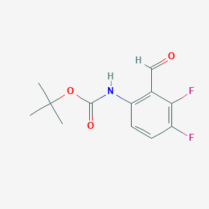 molecular formula C12H13F2NO3 B13489185 tert-butyl N-(3,4-difluoro-2-formylphenyl)carbamate 